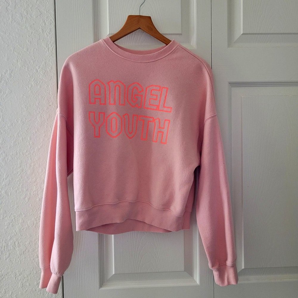 DIVIDED Soft, Comfy Pastel Pink Oversized Angel Youth Sweatshirt Size XS